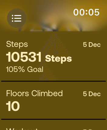 WatchOS user interface for the Withings application