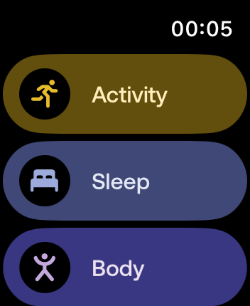 WatchOS user interface for the Withings application