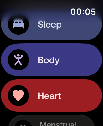 WatchOS user interface for the Withings application