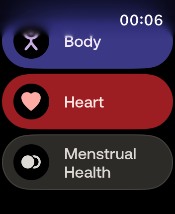 WatchOS user interface for the Withings application